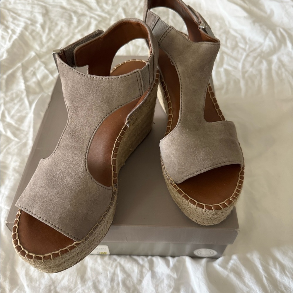 Franco Sarto Taupe Wedge Sandals